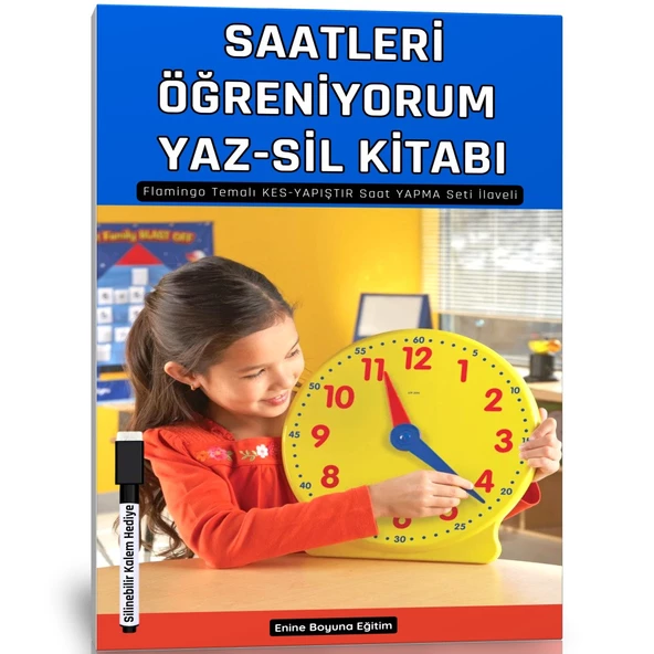 Saatler Öğreniyorum YAZ-SİL Kitabı (4-12 Yaş) ürün görseli 1