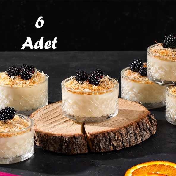 Porsima TE-10 Cam Kase Puding Tatlı Ve Dondurma Kasesi 6'lı Kase Seti Dondurma Çerez Kasesi ürün görseli 1