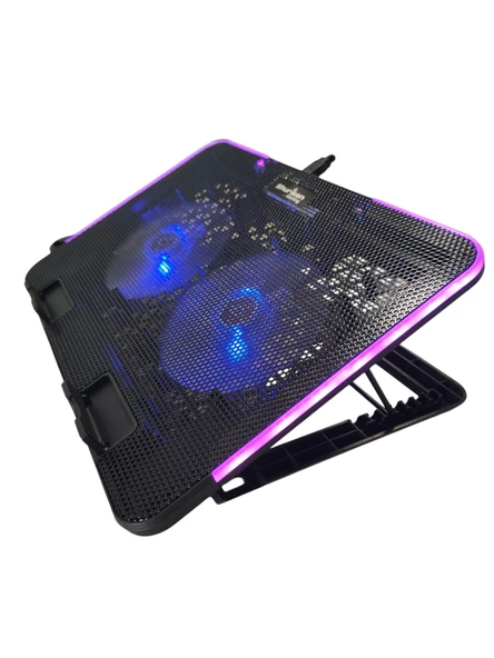Shuriken ES4-SAMUI Laptop Soğutucu Stant 5 Kademeli -  2 FAN - RGB - 2 Port USB  (15>17") ürün görseli 1