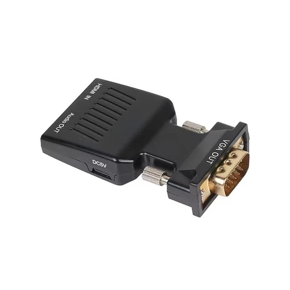 Vcom CA336A Vga Erkek To Hdmi Dişi Dönüştürücü, Siyah ürün görseli 1