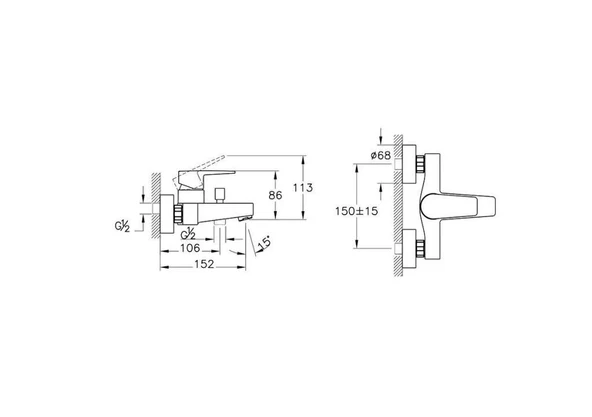 Artema Flow Square Krom Banyo Bataryası A43063 - Resim 2