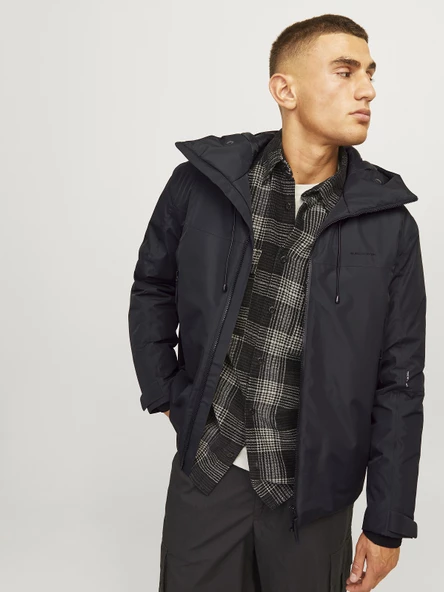 JACK JONES Erkek Softshell Su Geçirmez Siyah Mont 12262093 ürün görseli 1