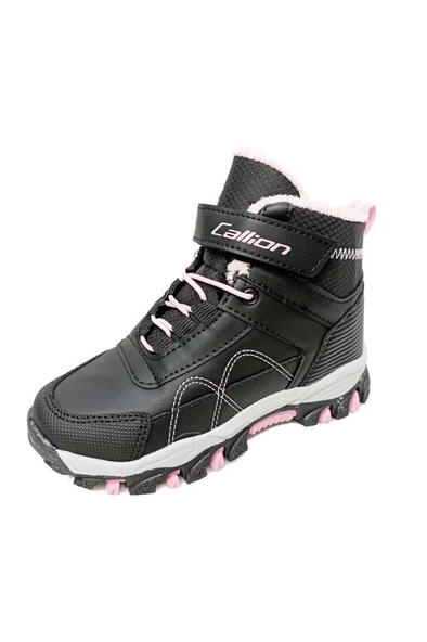 Callion 06P Deri Kız Çocuk Sneakers Bot Siyah Pembe ürün görseli 1