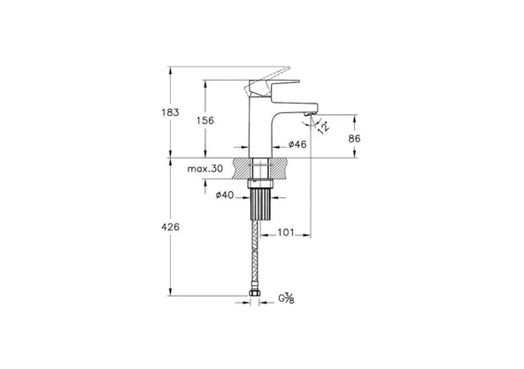 Artema Flow Square Krom Lavabo Bataryası A43044 - Resim 2