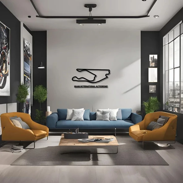 Dekoratif Metal Sanatı Miami Grand Prix Metal Duvar Tablosu Formula 1 ürün görseli 1
