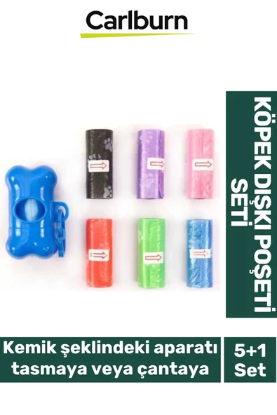Özel Üretim Kemik Kutulu Askılı Taşınabilir Evcil Hayvan Sokak Gezdirme Köpek Dışkı 5+1 Poşeti Seti ürün görseli 1