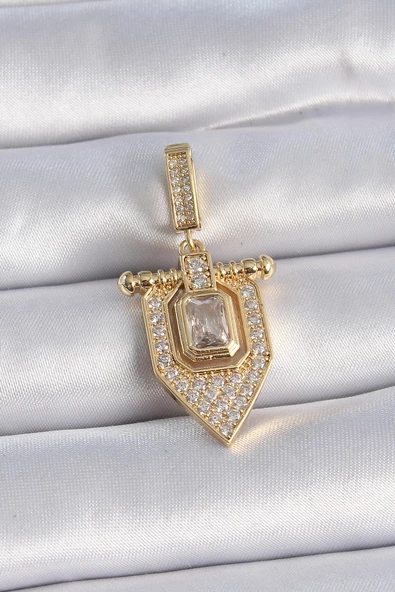 Pirinç Gold Renk Baget Zirkon Taşlı Ajda Charm TJ-BC1011 ürün görseli 1
