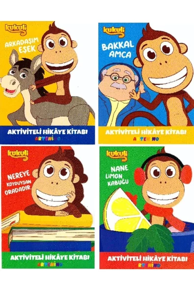 4+ YAŞ EĞİTİCİ EĞLENDİRİCİ KUKULİ AKTİVİTE VE HİKAYE KİTABI 4'LÜ SET ürün görseli 1