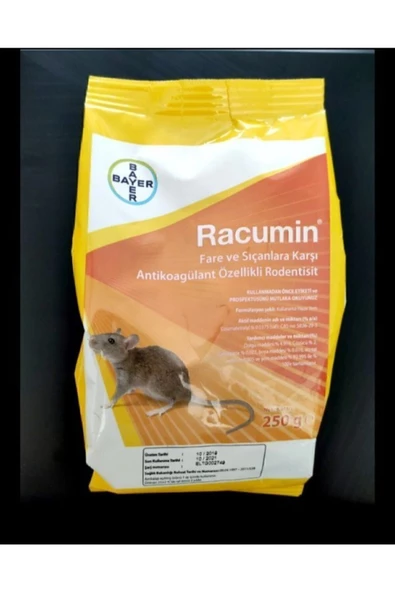 Envu Racumin Buğday Fare Ve Sıçan Zehiri 250 gram (ZEHİRLİ BUĞDAY) Yeni Üretim !! ürün görseli 1