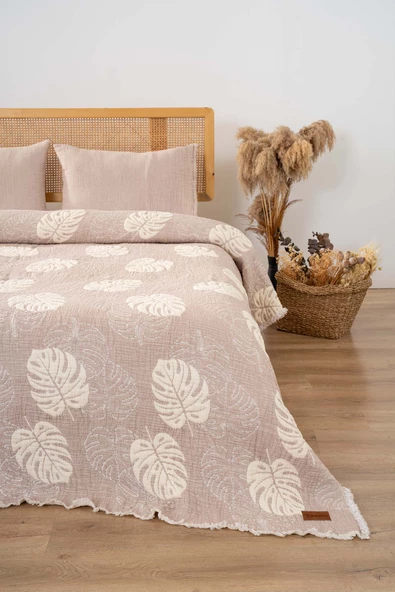 Rivaİstanbul Forest Bej Çift Kişilik 3 Parça 240x260 cm Pike Takımı Daily Set ürün görseli 1