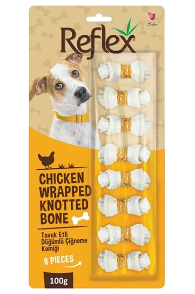 Reflex Tavuk Etli Köpek Ödülü Düğümlü Çiğneme Kemiği 8'li 100 Gr ürün görseli 1