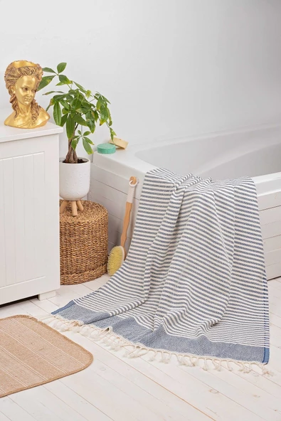 buldanstore Lotus Peştemal (GRİ) %80 Pamuk %20 Bambu 95x180cm. Banyo Havlusu, Plaj Havlusu ürün görseli 1