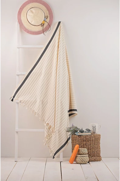 buldanstore Sungate Peştemal (EKRU) %60 Pamuk %40 Bambu 95x180cm. Banyo Havlusu, Plaj Havlusu ürün görseli 1