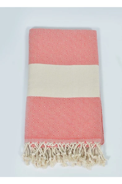 buldanstore Elmas Peştemal Kırmızı) %100 Pamuk 90*180cm. Banyo Havlusu, Plaj Havlusu ürün görseli 1
