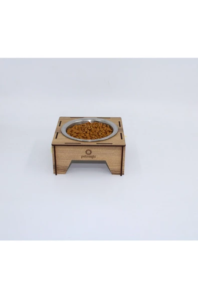 Petmagic Tekli Ekonomik Mama Kabı Ahşap - Çelik Kap - Resim 9
