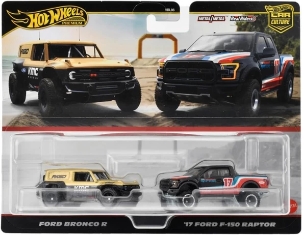 Hot Wheels Premium HRR77 Car Culture 2 Pack Ford Bronco R // '17 Ford F-150 Raptor ürün görseli 1