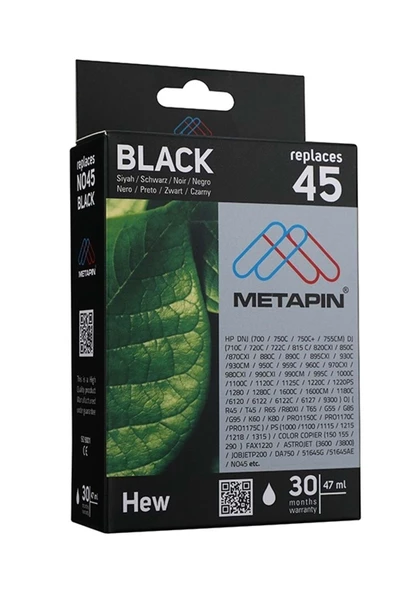 HP-45 Pastal Çizim Uyumlu Plotter Makinesi Mürekkep Siyah Kartuş Ink 51645A ürün görseli 1
