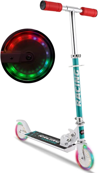120 mm Silikon Teker, Boy Ayarlamalı Katlanır Metal Scooter ürün görseli 1