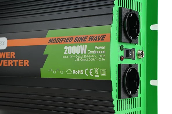 NS2000-12 Apex 2000W Modifiye Sinüs İnverter 12V - Resim 8