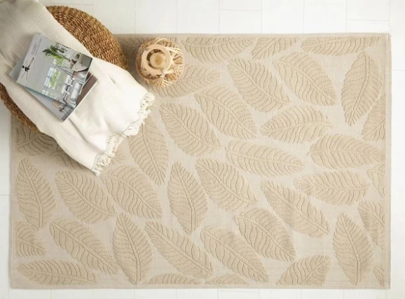 English Home Leafy Pamuklu Kilim 50x80 Cm Bej ürün görseli 1