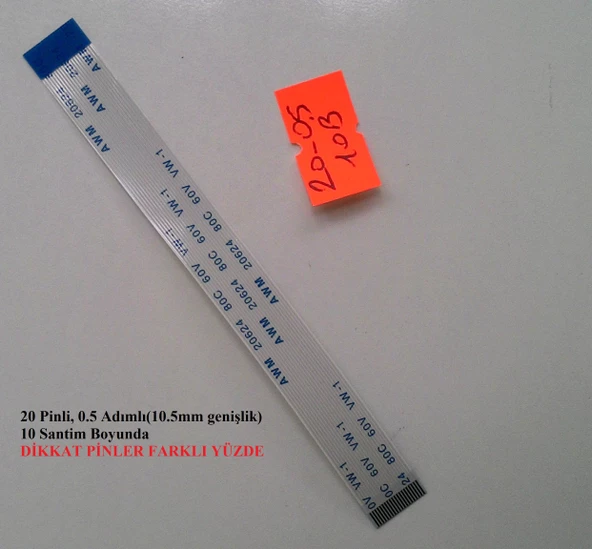 Awm 20624 80C 60V Vw-1 Flex Kablo 20 Pin 10 Cm 20-0.5-10B ürün görseli 1