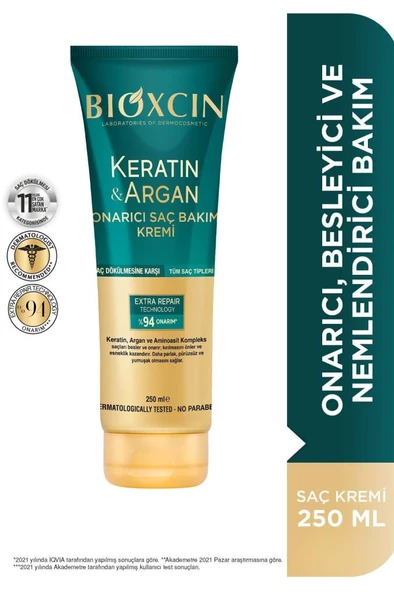 Bioxcin Keratin Argan Onarıcı Saç Bakım Kremi 250 Ml Yıpranmış Ve Hasar Görmüş Saçlar ürün görseli 1
