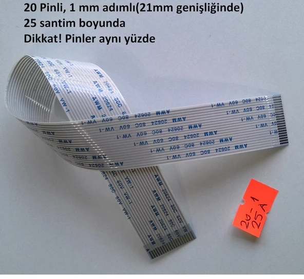 Awm 20624 80C 60V Vw-1 Flex Şerit Kablo 20-1-25A ürün görseli 1