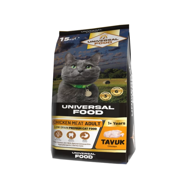 UNİVERSAL FOOD TAVUK ETLİ PREMİUM KEDİ MAMASI 15KG ürün görseli 1