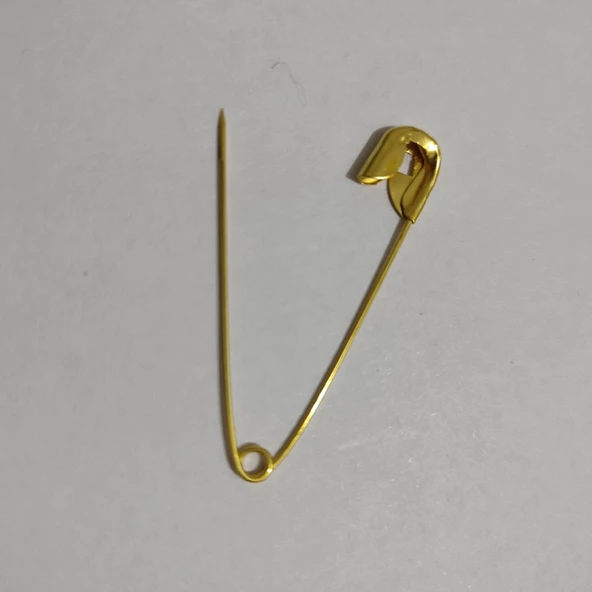 HAGİKİ (10 ADETLİ) 4,5CM UZUNLUĞUNDA NO 3 SARI ÇENGELLİ İĞNE,GOLD RENKLİ ÇATAL İĞNE,BÜYÜK BOY ürün görseli 1