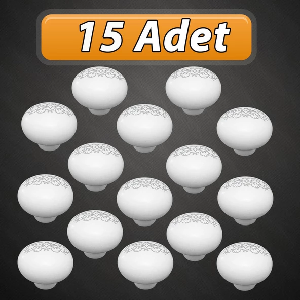 15 Adet Hanımeli Kulp Beyaz Polimer Düğme Kulp Mantar Mobilya Mutfak Dolabı Çekmece Kulbu Kulpları ürün görseli 1