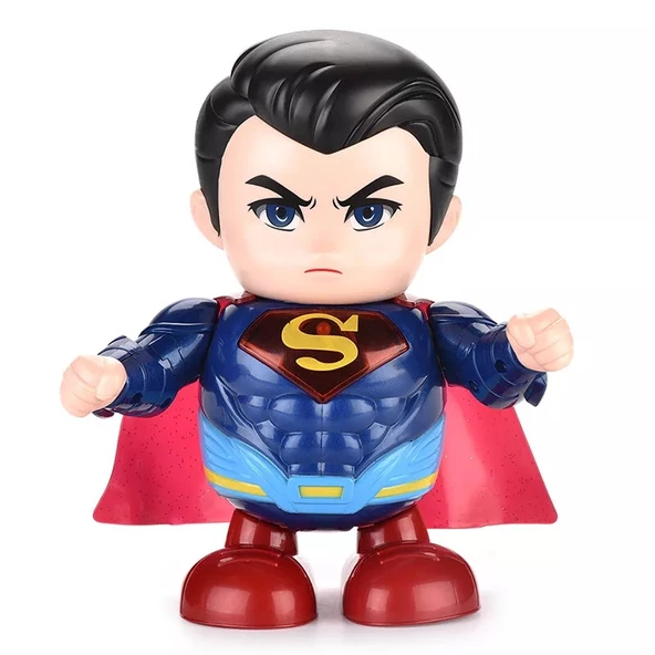 Pilli Işıklı Dans Eden Robot Süperman Batman Dance Hero Superman 20 CM ürün görseli 1