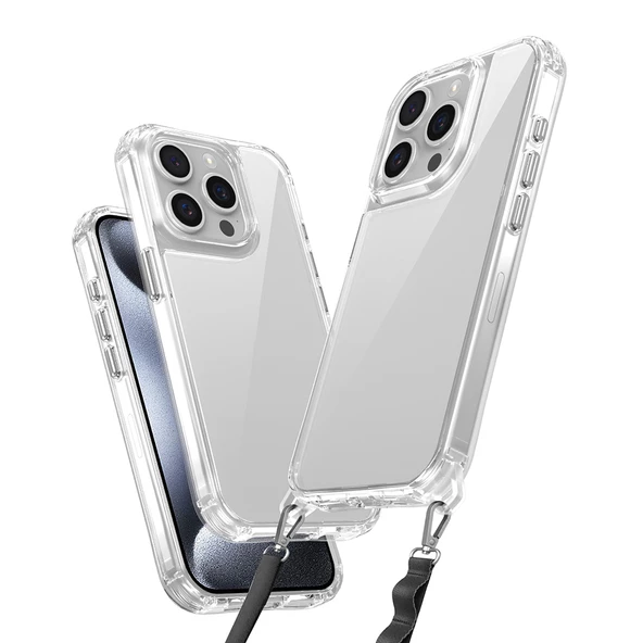 iPhone 15 Pro Kılıf Airbagli Takılabilir Askı Aparatlı Snap Silikon Kapak ürün görseli 1