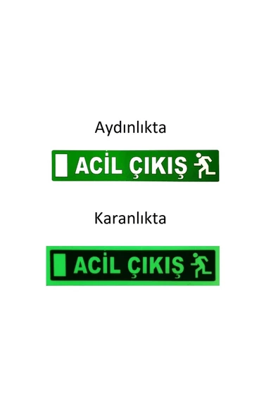 ACIL ÇIKIŞ Sticker Lümen Özellikli Fosforlu Karanlıkda Görünme Özelliğine Sahip ürün görseli 1