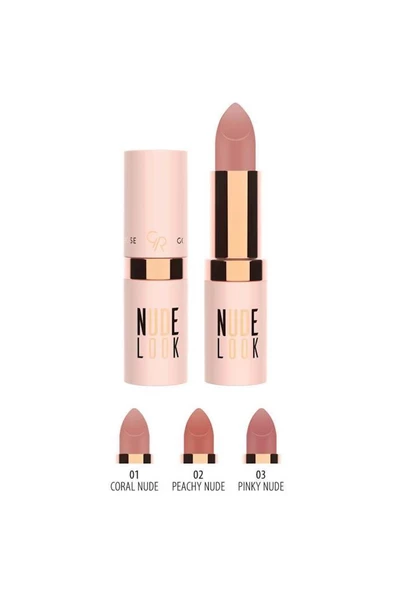 Golden Rose Nude Look Matte Lipstick 01 Coral Nude Ruj ürün görseli 1