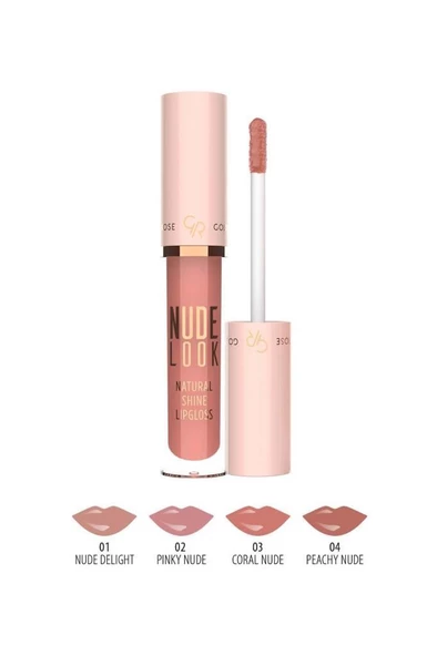 Golden Rose Nude Look Natural Shine Lipgloss 02 Pinky Nude Ruj ürün görseli 1