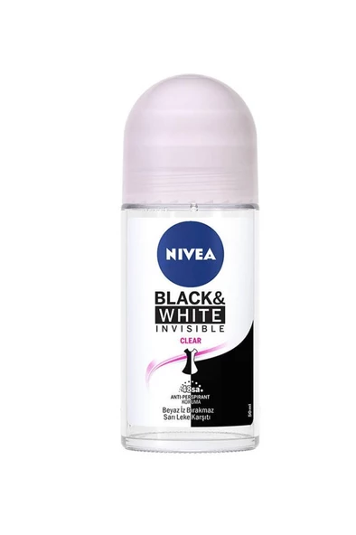 Nivea Black & White Clear Roll On Deodorant 50 ml ürün görseli 1