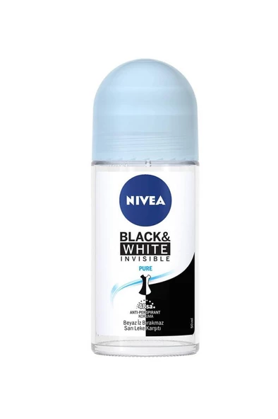 Nivea Black & White Pure Roll On Deodorant 50 ml ürün görseli 1