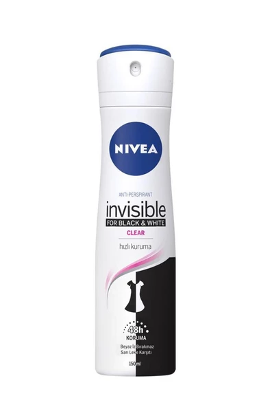 Nivea Black & White Clear Deodorant 150 ml ürün görseli 1