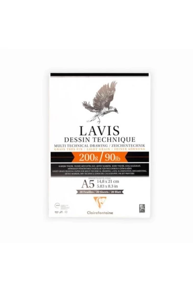 Clairefontaine Lavis Multi Teknik A5 200gr 20 Yaprak Defter ürün görseli 1