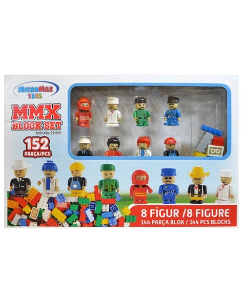 Mmx 152 Parça Yapı Blok ve 8 Figür Seti 02 034 ürün görseli 1