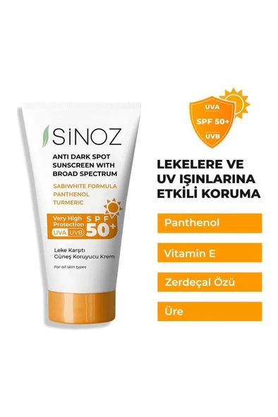 Sinoz Leke Karşıtı Güneş Koruyucu Krem Spf50+ 50 Ml ürün görseli 1
