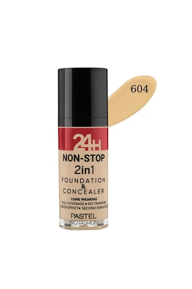 Pastel Profashion 24H Non-Stop 2in1 Foundation+Kapatıcı 604 ürün görseli 1