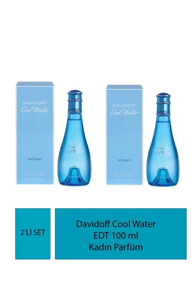 Davidoff Cool Water EDT 100 ml Kadın Parfüm X2 ürün görseli 1