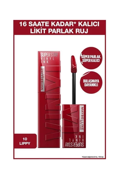 Maybelline New York Super Stay Vinyl Ink 10 Lippy Ruj ürün görseli 1