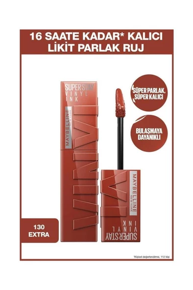 Maybelline New York Super Stay Vinyl Ink 130 Extra Ruj ürün görseli 1