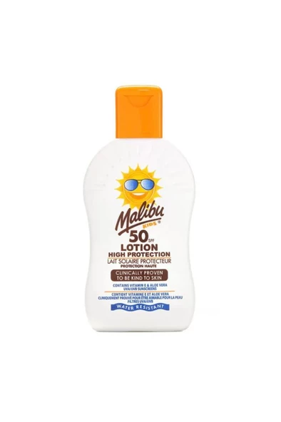 Malibu Kids Lotion High Protection SPF50 200 ml Çocuk Güneş Koruyucu ürün görseli 1
