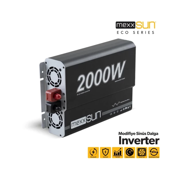 Mexxsun 12V 2000W Modifiye Sinüs İnverter ürün görseli 1