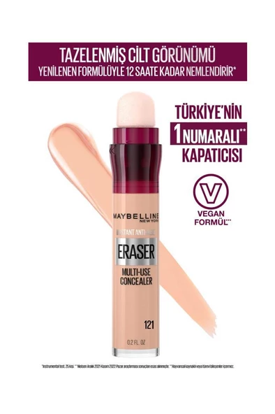 Maybelline New York Instant Anti Age Eraser 121 Light Honey Kapatıcı ürün görseli 1