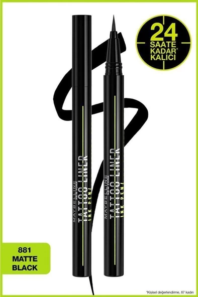 Maybelline New York Tattoo Liner Ink Pen 880 Jet Black Eyeliner ürün görseli 1