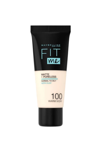 Maybelline New York Fit Me Matte Foundation 100 Warm Ivory ürün görseli 1